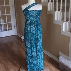 Soma Halter Maxi Dress Sz Medium Turquoise & Teal